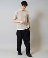 KHKHA35044 a.v.v MEN(アー・ヴェ・ヴェ) 【イージーケア/速乾/接触冷感] スラブメランジフェイクレイヤードカットソー ダークグレー