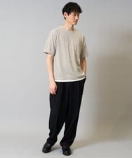 KHKHA35044 a.v.v MEN(アー・ヴェ・ヴェ) 【イージーケア/速乾/接触冷感] スラブメランジフェイクレイヤードカットソー ダークグレー