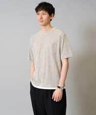 KHKHA35044 a.v.v MEN(アー・ヴェ・ヴェ) 【イージーケア/速乾/接触冷感] スラブメランジフェイクレイヤードカットソー ダークグレー