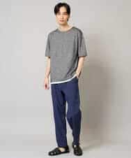 KHKHA35044 a.v.v MEN(アー・ヴェ・ヴェ) 【イージーケア/速乾/接触冷感] スラブメランジフェイクレイヤードカットソー ダークグレー