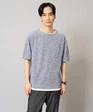 KHKHA35044 a.v.v MEN(アー・ヴェ・ヴェ) 【イージーケア/速乾/接触冷感] スラブメランジフェイクレイヤードカットソー ダークグレー