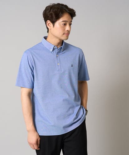 KHKHA45044 a.v.v MEN 【接触冷感】ボタンダウン カノコポロシャツ ワンポイント刺繍入り【イージーケア/毛玉になりにくい】