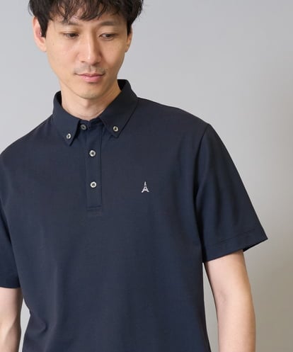 KHKHA45044 a.v.v MEN 【接触冷感】ボタンダウン カノコポロシャツ ワンポイント刺繍入り【イージーケア/毛玉になりにくい】