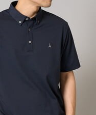 KHKHA45044 a.v.v MEN(アー・ヴェ・ヴェ) 【接触冷感】ボタンダウン カノコポロシャツ ワンポイント刺繍入り【イージーケア/毛玉になりにくい】 ネイビー
