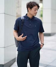 KHKHA45044 a.v.v MEN(アー・ヴェ・ヴェ) 【接触冷感】ボタンダウン カノコポロシャツ ワンポイント刺繍入り【イージーケア/毛玉になりにくい】 ブラウン