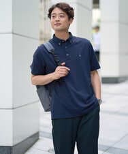 KHKHA45044 a.v.v MEN(アー・ヴェ・ヴェ) 【接触冷感】ボタンダウン カノコポロシャツ ワンポイント刺繍入り【イージーケア/毛玉になりにくい】 ブラウン