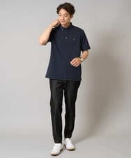 KHKHA45044 a.v.v MEN(アー・ヴェ・ヴェ) 【接触冷感】ボタンダウン カノコポロシャツ ワンポイント刺繍入り【イージーケア/毛玉になりにくい】 ブラウン