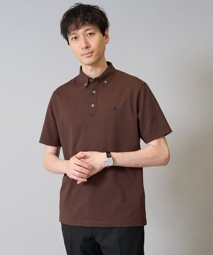 KHKHA45044 a.v.v MEN 【接触冷感】ボタンダウン カノコポロシャツ ワンポイント刺繍入り【イージーケア/毛玉になりにくい】