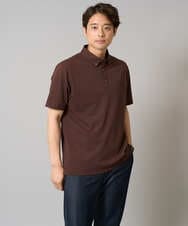 KHKHA45044 a.v.v MEN(アー・ヴェ・ヴェ) 【接触冷感】ボタンダウン カノコポロシャツ ワンポイント刺繍入り【イージーケア/毛玉になりにくい】 ブラウン