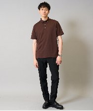 KHKHA45044 a.v.v MEN(アー・ヴェ・ヴェ) 【接触冷感】ボタンダウン カノコポロシャツ ワンポイント刺繍入り【イージーケア/毛玉になりにくい】 ブラウン