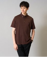 KHKHA45044 a.v.v MEN(アー・ヴェ・ヴェ) 【接触冷感】ボタンダウン カノコポロシャツ ワンポイント刺繍入り【イージーケア/毛玉になりにくい】 ブラウン