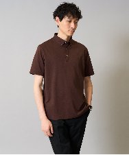 KHKHA45044 a.v.v MEN(アー・ヴェ・ヴェ) 【接触冷感】ボタンダウン カノコポロシャツ ワンポイント刺繍入り【イージーケア/毛玉になりにくい】 ブラウン