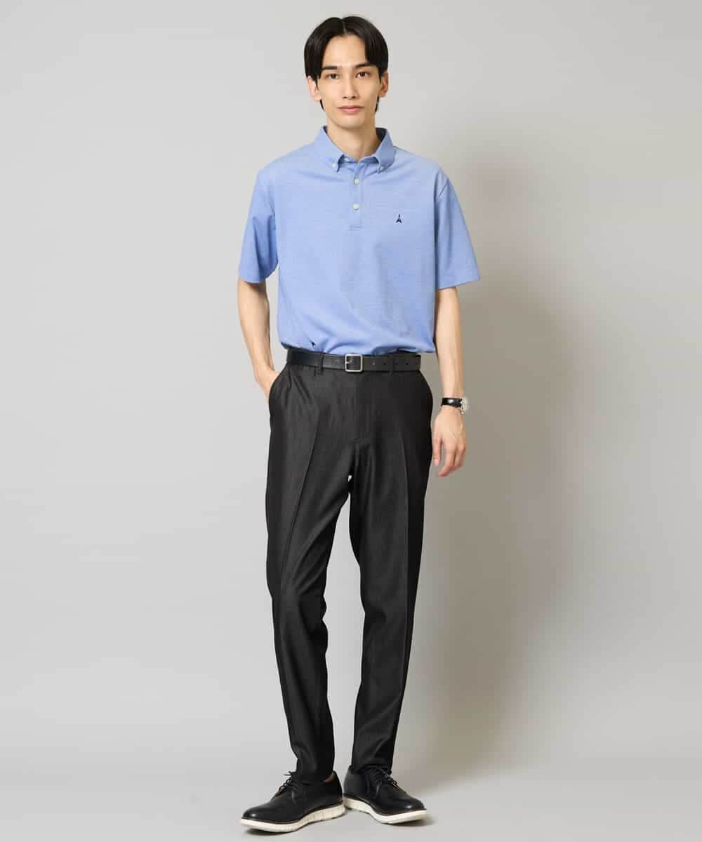 KHKHA45044 a.v.v MEN(アー・ヴェ・ヴェ) 【イージーケア/接触冷感/毛玉になりにくい】ワンポイント刺繍バーズアイポロシャツ ブラウン
