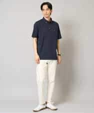 KHKHA45044 a.v.v MEN(アー・ヴェ・ヴェ) 【イージーケア/接触冷感/毛玉になりにくい】ワンポイント刺繍バーズアイポロシャツ ブラウン