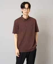 KHKHA45044 a.v.v MEN(アー・ヴェ・ヴェ) 【イージーケア/接触冷感/毛玉になりにくい】ワンポイント刺繍バーズアイポロシャツ ブラウン