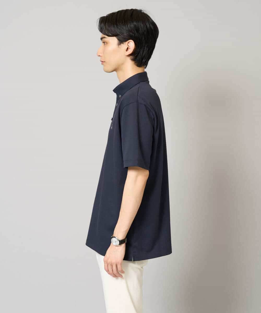 KHKHA45044 a.v.v MEN(アー・ヴェ・ヴェ) 【イージーケア/接触冷感/毛玉になりにくい】ワンポイント刺繍バーズアイポロシャツ ブラウン
