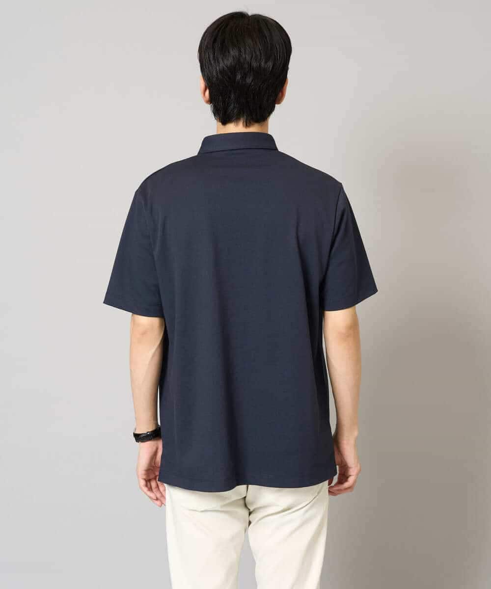 KHKHA45044 a.v.v MEN(アー・ヴェ・ヴェ) 【イージーケア/接触冷感/毛玉になりにくい】ワンポイント刺繍バーズアイポロシャツ ブラウン