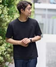 KHKHA71044 a.v.v MEN(アー・ヴェ・ヴェ) 【接触冷感/イージーケア】キカジャカードクルーネックカットソー〈SMART SERIES〉 ブラック
