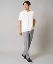 KHKHA71044 a.v.v MEN(アー・ヴェ・ヴェ) 【接触冷感/イージーケア】キカジャカードクルーネックカットソー〈SMART SERIES〉 ブラック