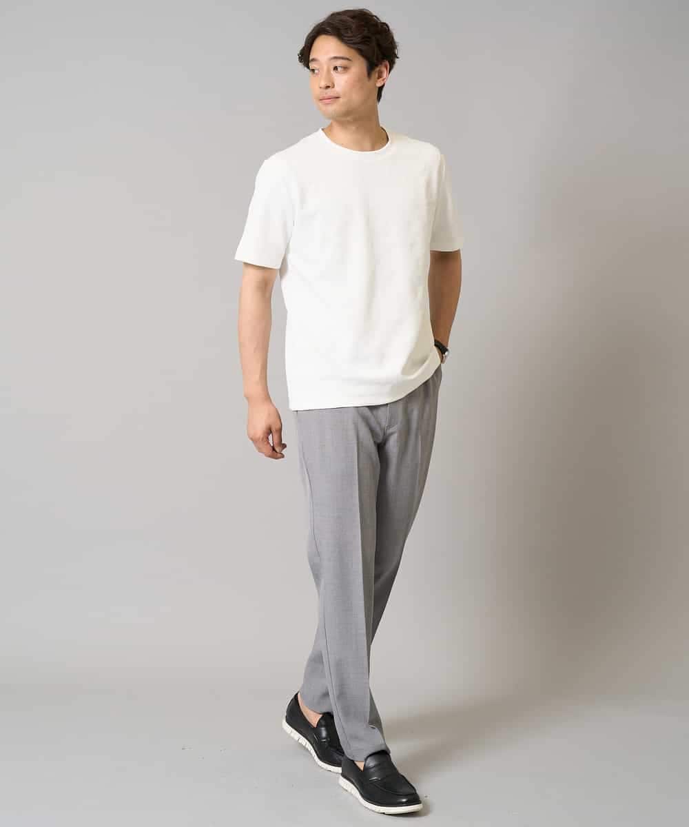 KHKHA71044 a.v.v MEN(アー・ヴェ・ヴェ) 【接触冷感/イージーケア】キカジャカードクルーネックカットソー〈SMART SERIES〉 ブラック