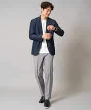 KHKHA71044 a.v.v MEN(アー・ヴェ・ヴェ) 【接触冷感/イージーケア】キカジャカードクルーネックカットソー〈SMART SERIES〉 ブラック