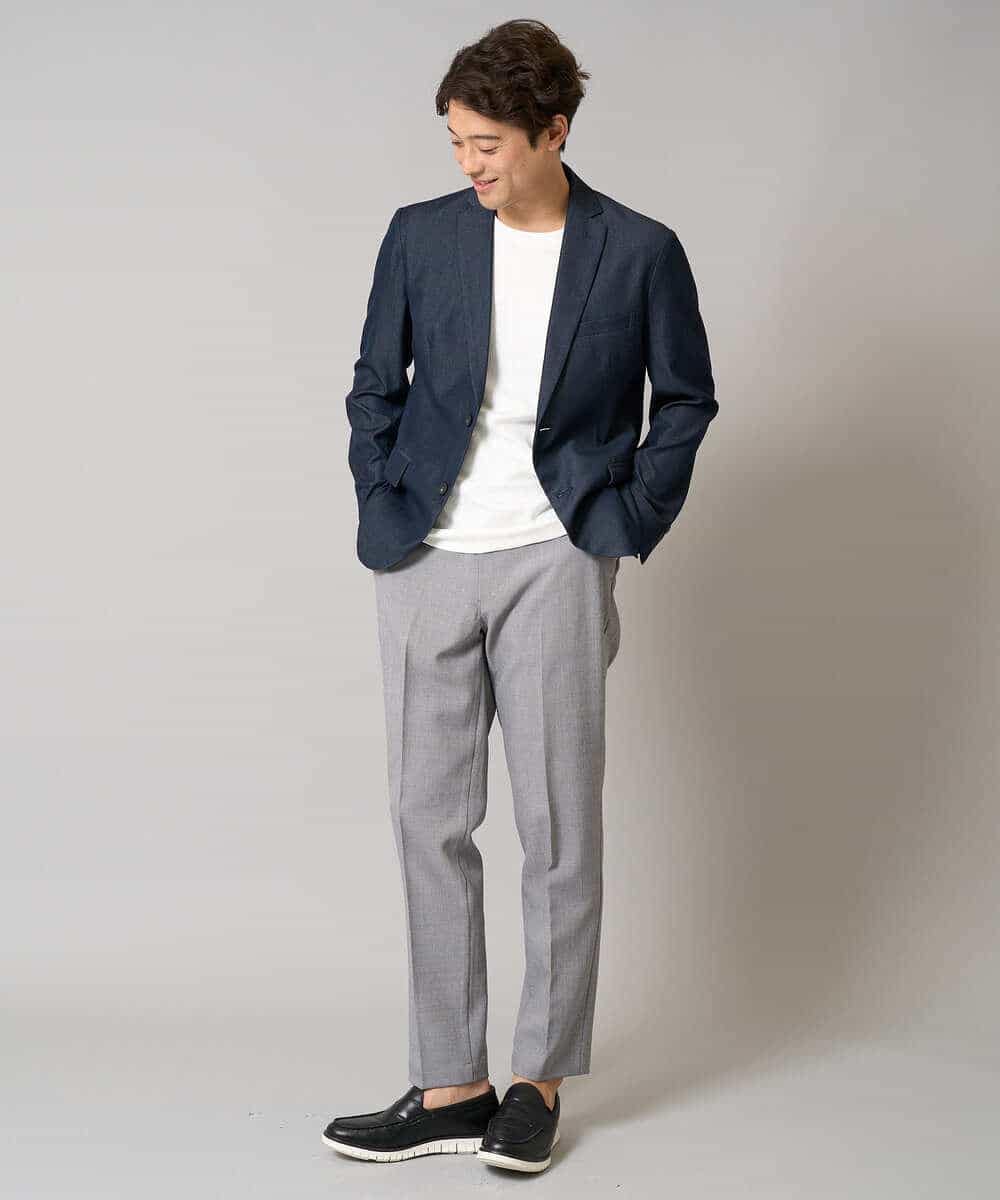 KHKHA71044 a.v.v MEN(アー・ヴェ・ヴェ) 【接触冷感/イージーケア】キカジャカードクルーネックカットソー〈SMART SERIES〉 ブラック