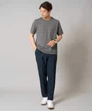 KHKHA71044 a.v.v MEN(アー・ヴェ・ヴェ) 【接触冷感/イージーケア】キカジャカードクルーネックカットソー〈SMART SERIES〉 ブラック