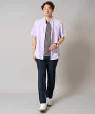 KHKHA71044 a.v.v MEN(アー・ヴェ・ヴェ) 【接触冷感/イージーケア】キカジャカードクルーネックカットソー〈SMART SERIES〉 ブラック