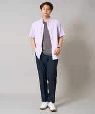 KHKHA71044 a.v.v MEN(アー・ヴェ・ヴェ) 【接触冷感/イージーケア】キカジャカードクルーネックカットソー〈SMART SERIES〉 ブラック