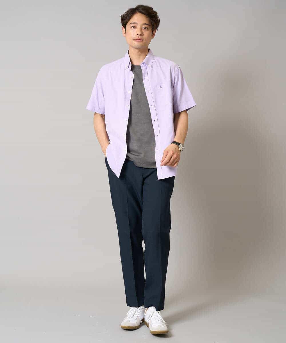KHKHA71044 a.v.v MEN(アー・ヴェ・ヴェ) 【接触冷感/イージーケア】キカジャカードクルーネックカットソー〈SMART SERIES〉 ブラック