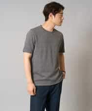 KHKHA71044 a.v.v MEN(アー・ヴェ・ヴェ) 【接触冷感/イージーケア】キカジャカードクルーネックカットソー〈SMART SERIES〉 ブラック