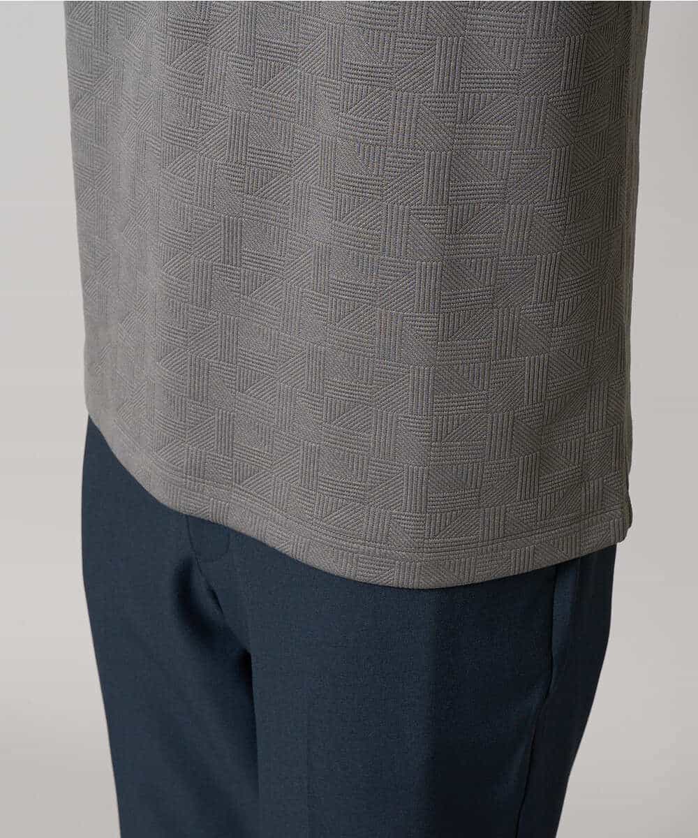 KHKHA71044 a.v.v MEN(アー・ヴェ・ヴェ) 【接触冷感/イージーケア】キカジャカードクルーネックカットソー〈SMART SERIES〉 ブラック