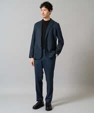 KHKHA78039 a.v.v MEN(アー・ヴェ・ヴェ) 【イージーケア】ポンチモックネックスマートＴシャツ【毛玉になりにくい/洗濯機で洗える】 ブラック