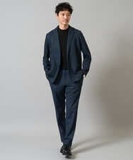 KHKHA78039 a.v.v MEN(アー・ヴェ・ヴェ) 【イージーケア】ポンチモックネックスマートＴシャツ【毛玉になりにくい/洗濯機で洗える】 ブラック