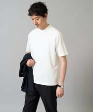 KHKHA78039 a.v.v MEN(アー・ヴェ・ヴェ) 【イージーケア】ポンチモックネックスマートＴシャツ【毛玉になりにくい/洗濯機で洗える】 ブラック