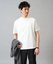 KHKHA78039 a.v.v MEN(アー・ヴェ・ヴェ) 【イージーケア】ポンチモックネックスマートＴシャツ【毛玉になりにくい/洗濯機で洗える】 ブラック