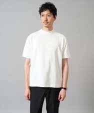 KHKHA78039 a.v.v MEN(アー・ヴェ・ヴェ) 【イージーケア】ポンチモックネックスマートＴシャツ【毛玉になりにくい/洗濯機で洗える】 ブラック