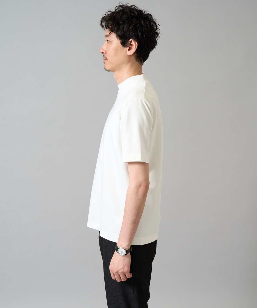 KHKHA78039 a.v.v MEN(アー・ヴェ・ヴェ) 【イージーケア】ポンチモックネックスマートＴシャツ【毛玉になりにくい/洗濯機で洗える】 ブラック