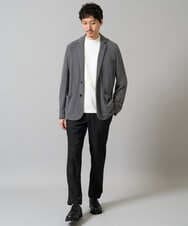 KHKHA78039 a.v.v MEN(アー・ヴェ・ヴェ) 【イージーケア】ポンチモックネックスマートＴシャツ【毛玉になりにくい/洗濯機で洗える】 ブラック
