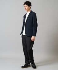 KHKHA78039 a.v.v MEN(アー・ヴェ・ヴェ) 【イージーケア】ポンチモックネックスマートＴシャツ【毛玉になりにくい/洗濯機で洗える】 ブラック