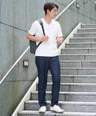 KHKHA87039 a.v.v MEN(アー・ヴェ・ヴェ) 【接触冷感/イージーケア/毛玉になりにくい】ライトアゼＶネックカットソー〈SMART SERIES〉 ブラック