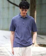 KHKHD46059 a.v.v MEN(アー・ヴェ・ヴェ) ＼シンプルすぎない大人の表情／ハニカムウラボーダーポロシャツ【接触冷感/洗濯機で洗える/イージーケア/ストレッチ】 ネイビー