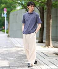 KHKHD46059 a.v.v MEN(アー・ヴェ・ヴェ) ＼シンプルすぎない大人の表情／ハニカムウラボーダーポロシャツ【接触冷感/洗濯機で洗える/イージーケア/ストレッチ】 ブラック