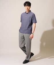 KHKHD46059 a.v.v MEN(アー・ヴェ・ヴェ) ＼シンプルすぎない大人の表情／ハニカムウラボーダーポロシャツ【接触冷感/洗濯機で洗える/イージーケア/ストレッチ】 ブラック