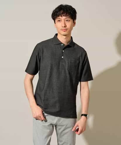 KHKHD46059 a.v.v MEN 【接触冷感/洗濯機で洗える/イージーケア/ストレッチ】ハニカムウラボーダーカッタウェイポロシャツ