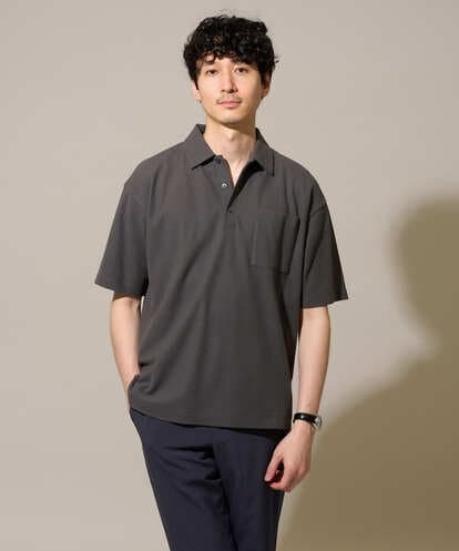 KHKHD59059 a.v.v MEN 【接触冷感/洗濯機で洗える/遮熱/イージーケア/毛玉になりにくい】ハニカムジャカードワイドシルエットポロシャツ