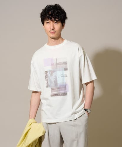 KHKHD61049 a.v.v MEN 【接触冷感/洗濯機で洗える/イージーケア/毛玉になりにくい】フォトプリントワイドシルエットカットソー