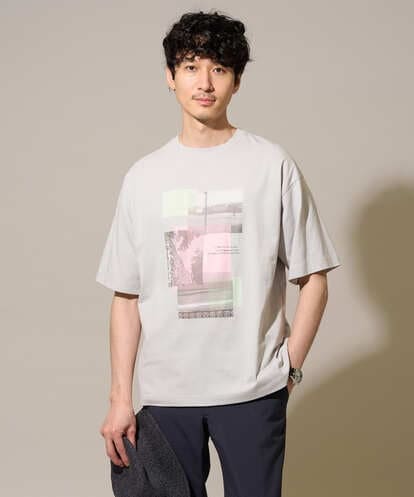 KHKHD61049 a.v.v MEN 【接触冷感/洗濯機で洗える/イージーケア/毛玉になりにくい】フォトプリントワイドシルエットカットソー