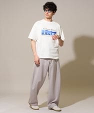 KHKHD62049 a.v.v MEN(アー・ヴェ・ヴェ) 【接触冷感/洗濯機で洗える/イージーケア/毛玉になりにくい】フォトプリントワイドシルエットカットソー ホワイト