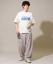 KHKHD62049 a.v.v MEN(アー・ヴェ・ヴェ) 【接触冷感/洗濯機で洗える/イージーケア/毛玉になりにくい】フォトプリントワイドシルエットカットソー ホワイト